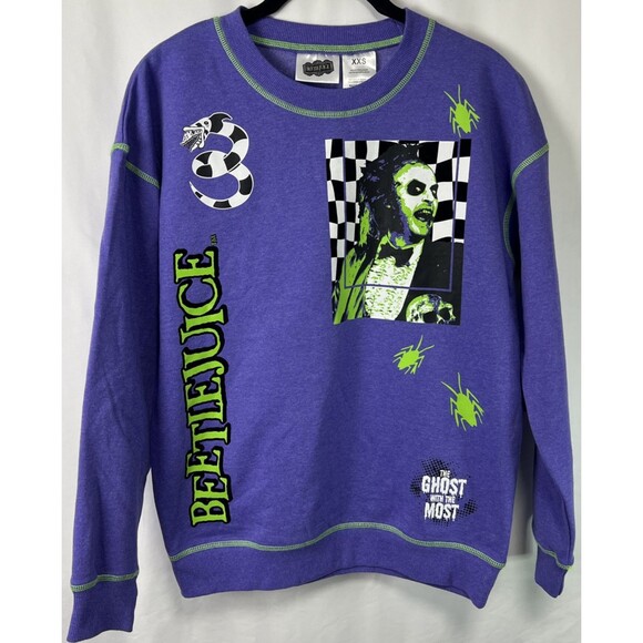 Tops - Beetlejuice Sweatshirt XXS Purple NWT Oversized